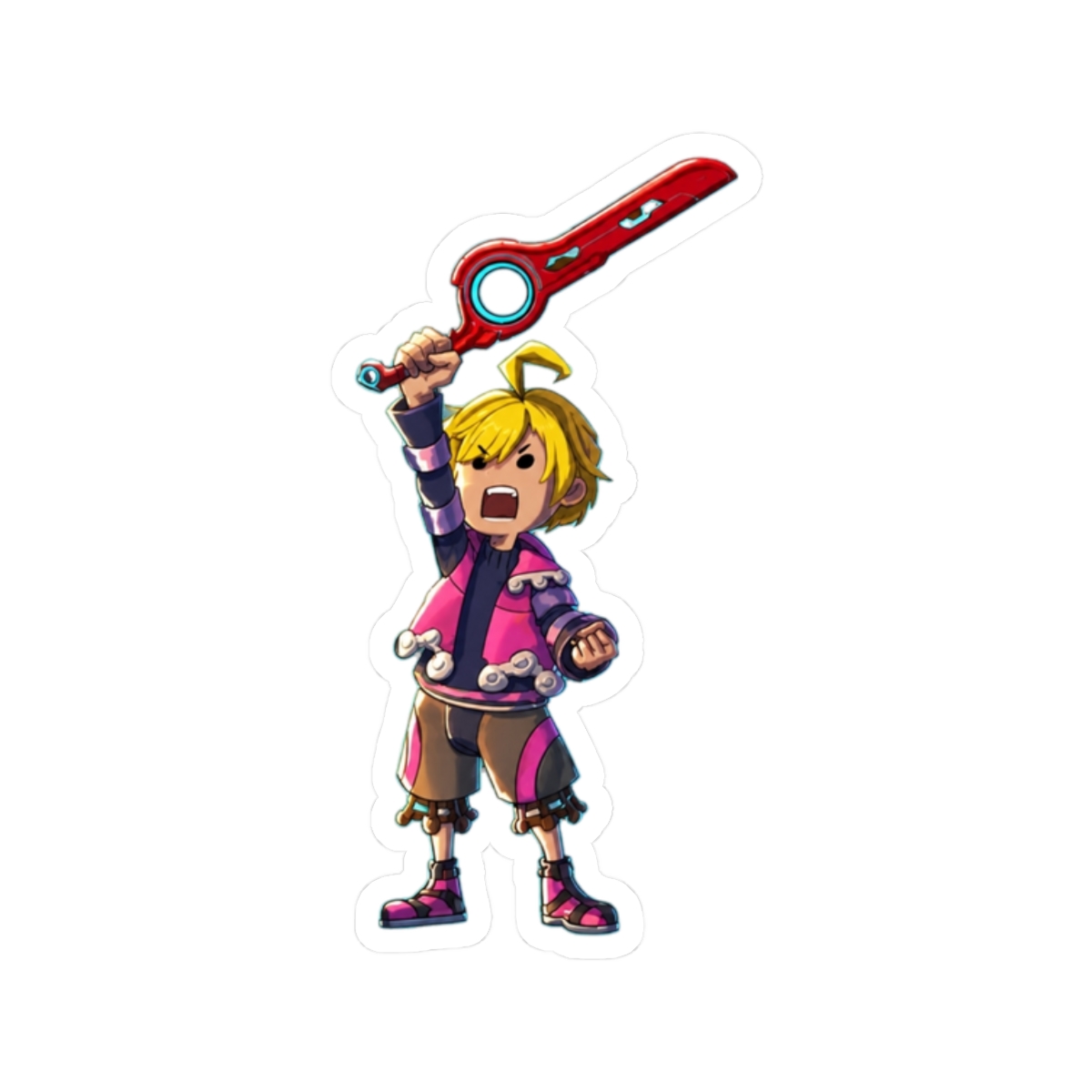 Xenoblade Shulk Sticker | Xenoblade Chronicles - alternate angle 3, merchandise